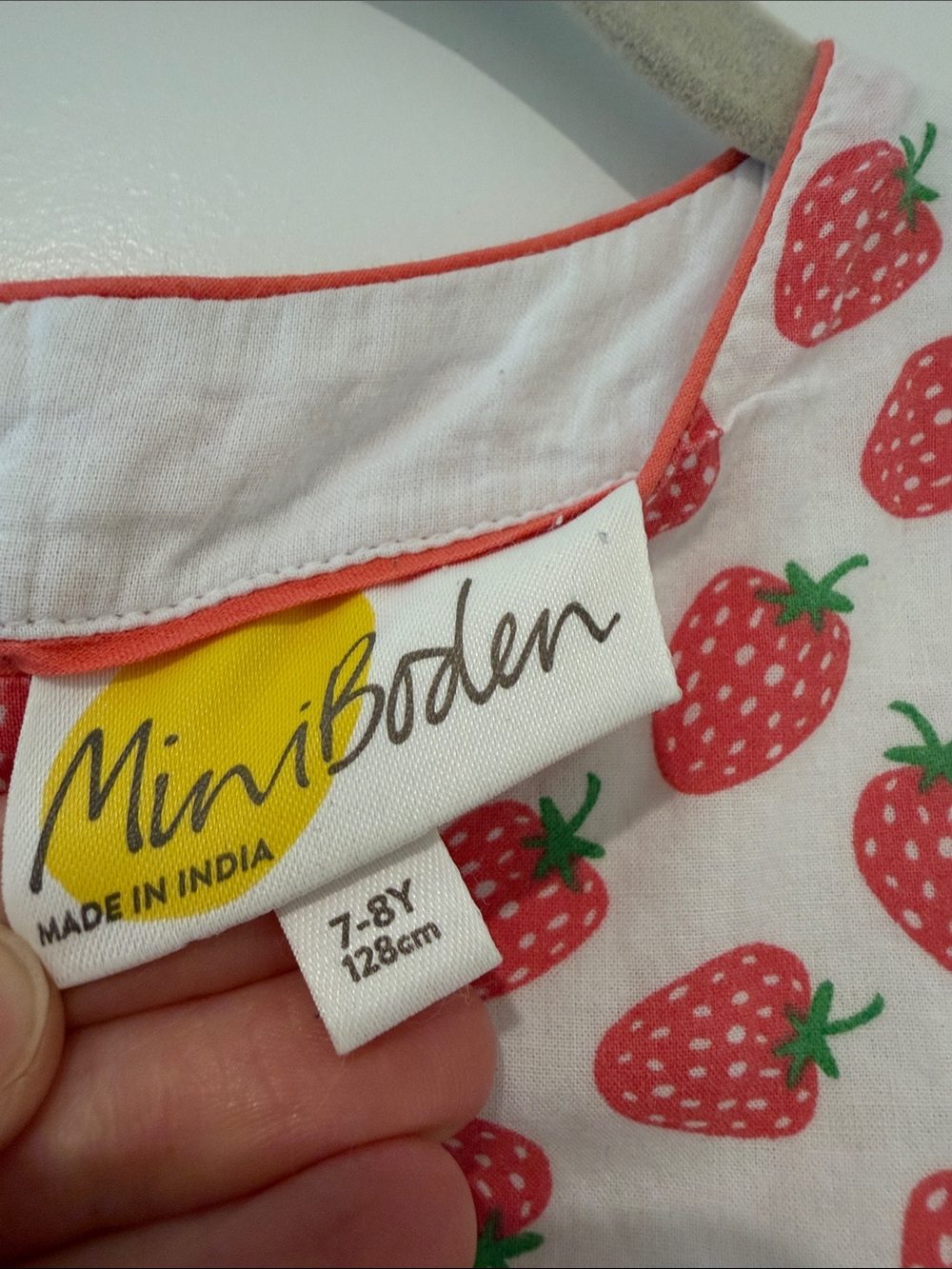 Mini Boden - Strawberry Tiered Ruffle Dress - Picture 2 of 4